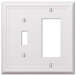 Amerelle Chelsea White 2 gang Stamped Steel Decorator/Toggle Wall Plate 1 pk
