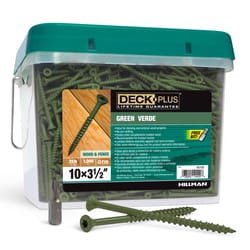 HILLMAN Deck Plus No. 10 Ga. X 3-1/2 in. L Green Star Flat Head Exterior Deck Screws 25 lb 1400 pk