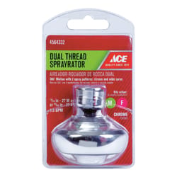 Ace Dual Thread 15/16 in.- 27M x 55/64 in.-27F Chrome Swivel Sprayrator