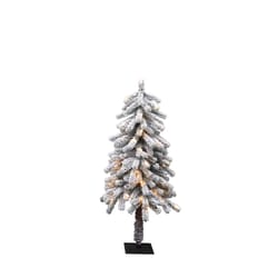 Celebrations 4 ft. Full LED 50 ct Snowy Alpine Entrance Tree