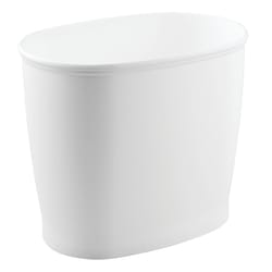 iDesign Kent 2 gal White Plastic Oval Wastebasket
