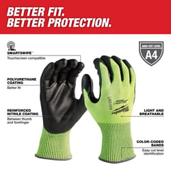 Milwaukee Cut Level 4 Polyurethane Work Gloves High-Vis Green XL 1 pair