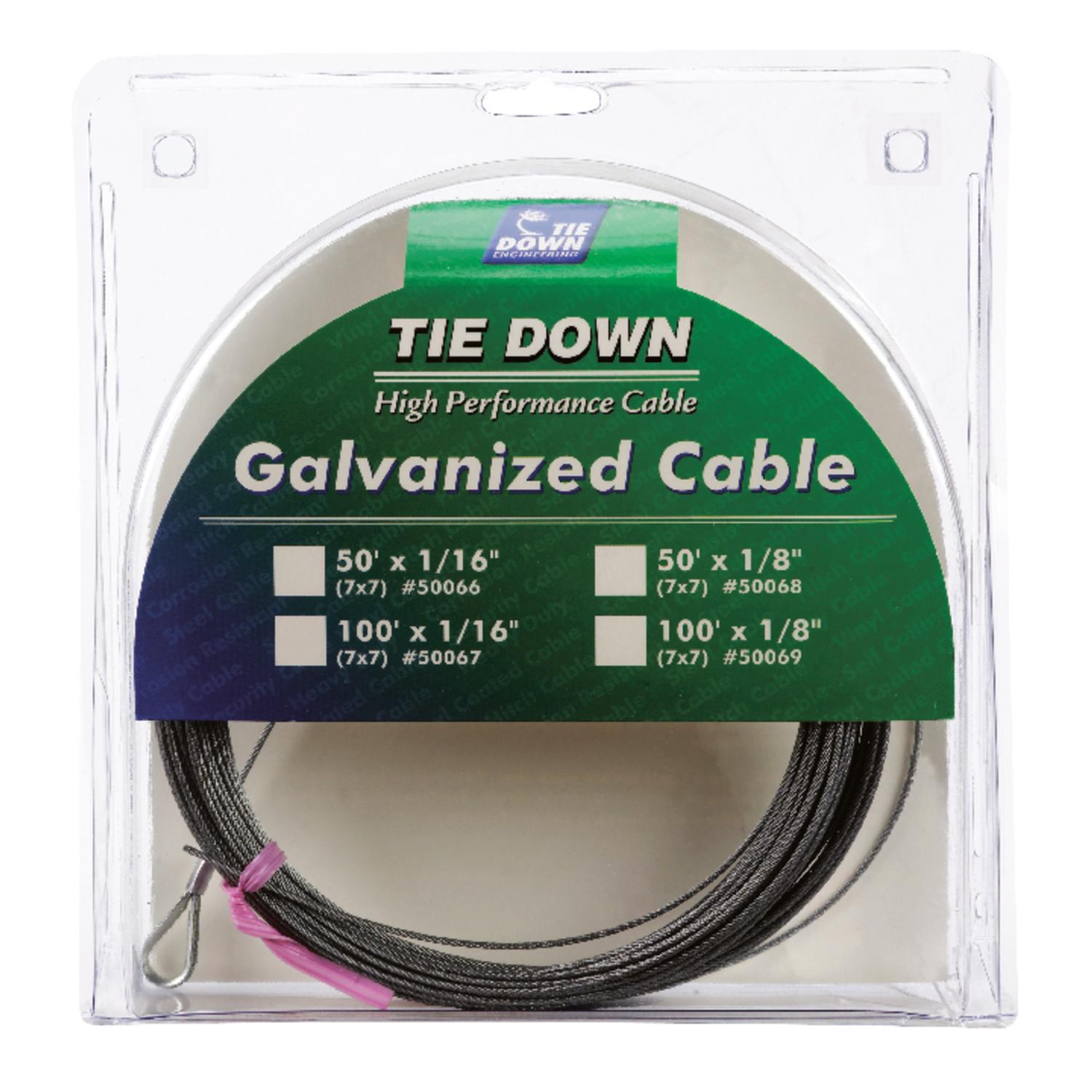 Tie Down Engineering Galvanized Galvanized Steel 1/16 in. D X 50 ft. L Aircraft Cable Tie Down Engineering Galvanized Galvanized Steel 1/16 in. D X 50 ft. L Aircraft Cable