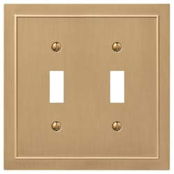 Amerelle Bethany Brushed Bronze 2 gang Zinc Decorator Wall Plate 1 pk