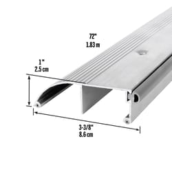 M-D BUILDING PRODUCTS 1 in. H X 3.38 in. W X 72 in. L Aluminum/Vinyl High Bumper Threshold Silver
