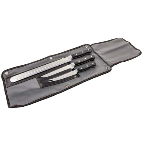 Oklahoma Joe's Blacksmith Stainless Steel Black/Silver Grilling Knife Set 3  pc - Ace Hardware