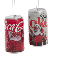 Kurt S. Adler Santa Coke and Diet Coke Can Ornaments