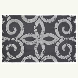 Jellybean 21 in. W X 33 in. L Black/Gray Gray Gate Polyester Accent Rug