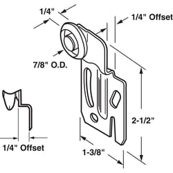 Prime-Line 7/8 in. D X 1/4 in. L Mill Nylon/Steel Roller Assembly 2 pk