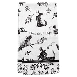 Karma Gifts Boho Black and White Cotton Dog Tea Towel 1 pk