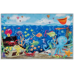 Olivia's Home 22 in. W X 32 in. L Multi-Color Party Under the Sea Polyester Accent Rug