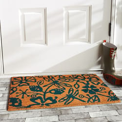 Home & More 1.42 ft. W X 2.42 ft. L Multi-color Dragonflies Coir Door Mat