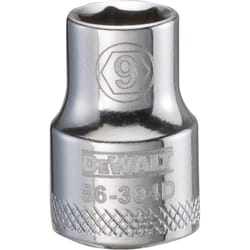 DeWalt 9 mm X 3/8 in. drive Metric 6 Point Socket 1 pc