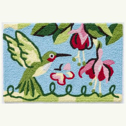 Jellybean 20 in. W X 30 in. L Multi-color Fuchsia & Hummingbird Polyester Accent Rug