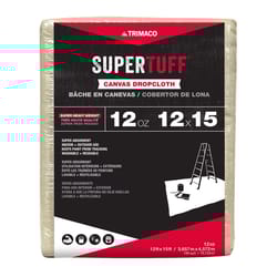Trimaco SuperTuff 12 ft. W X 15 ft. L 12 oz Canvas Drop Cloth 4 pk
