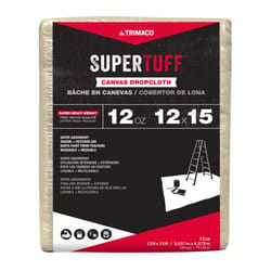 Trimaco SuperTuff 12 ft. W X 15 ft. L 12 oz Canvas Drop Cloth 4 pk