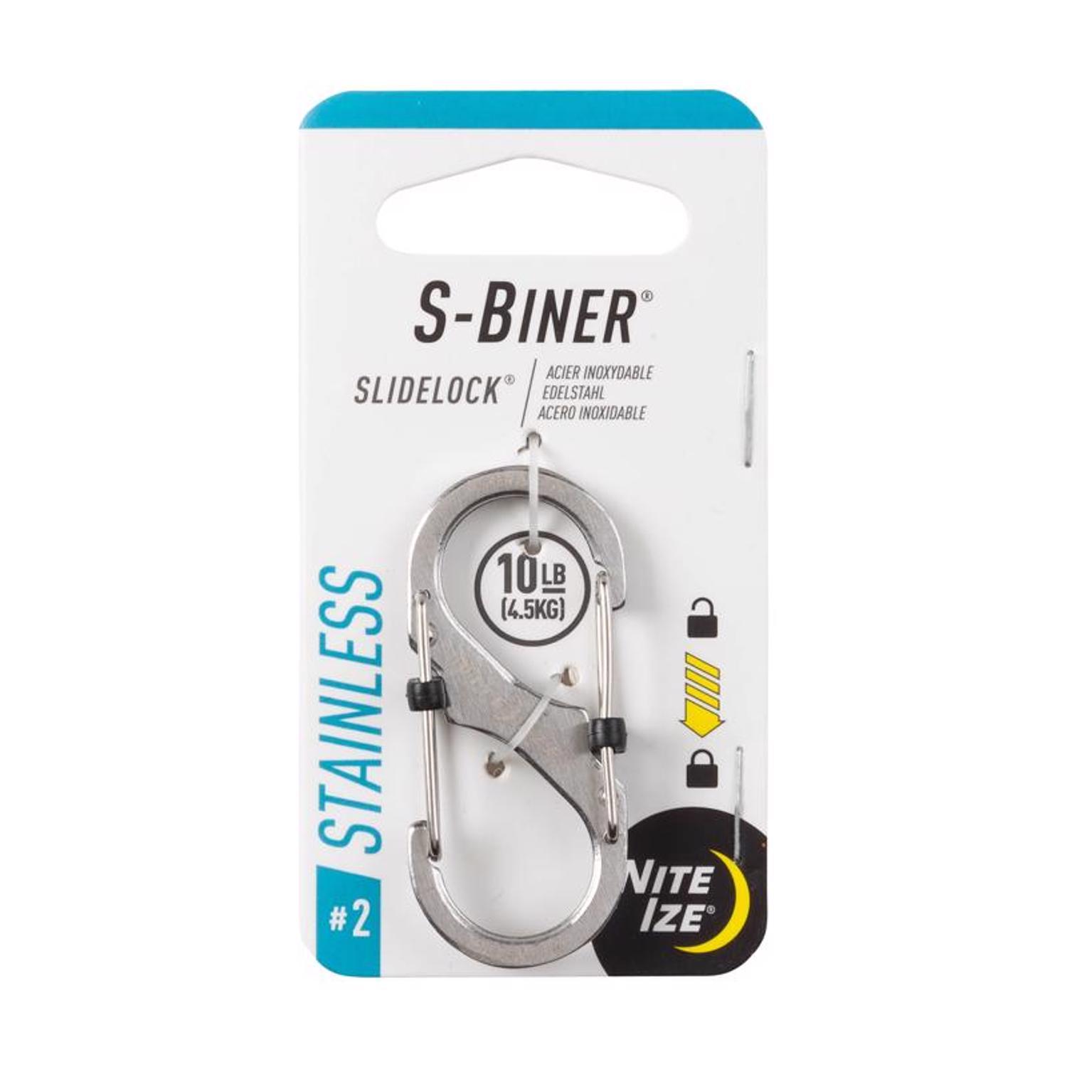Nite Ize S-Biner SlideLock 1.85 in. D Stainless Steel Silver Carabiner Key Chain