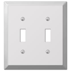 Amerelle Century Polished Chrome 2 gang Stamped Steel Toggle Wall Plate 1 pk