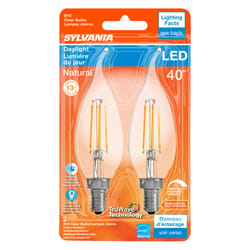 Sylvania Natural B10 E12 (Candelabra) LED Bulb Daylight 40 Watt Equivalence 2 pk