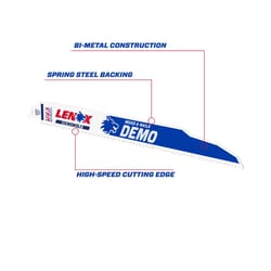 Lenox DEMOWOLF 12 in. Bi-Metal Reciprocating Saw Blade 6 TPI 5 pk