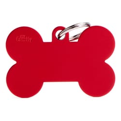 MyFamily Basic Red Bone Aluminum Dog Pet Tags X-Large