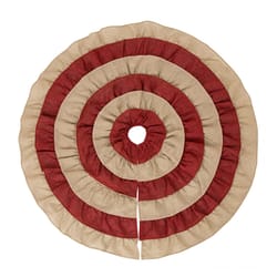 Glitzhome Khaki/Red Faux Burlap Indoor Christmas Decor 0.36 in.
