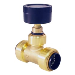 Apollo Tectite 3/4 in. PTC Brass Tee with Pressure Gauge 3/4 in. PTC 1 pc