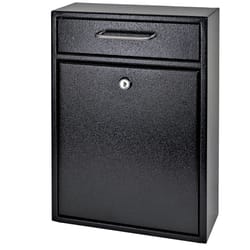 Mail Boss Olympus Modern Galvanized Steel Wall Mount Black Locking Mailbox