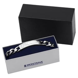 Montana Silversmiths Men's Cross Link Silver Bracelet Stainless Steel Water Resistant