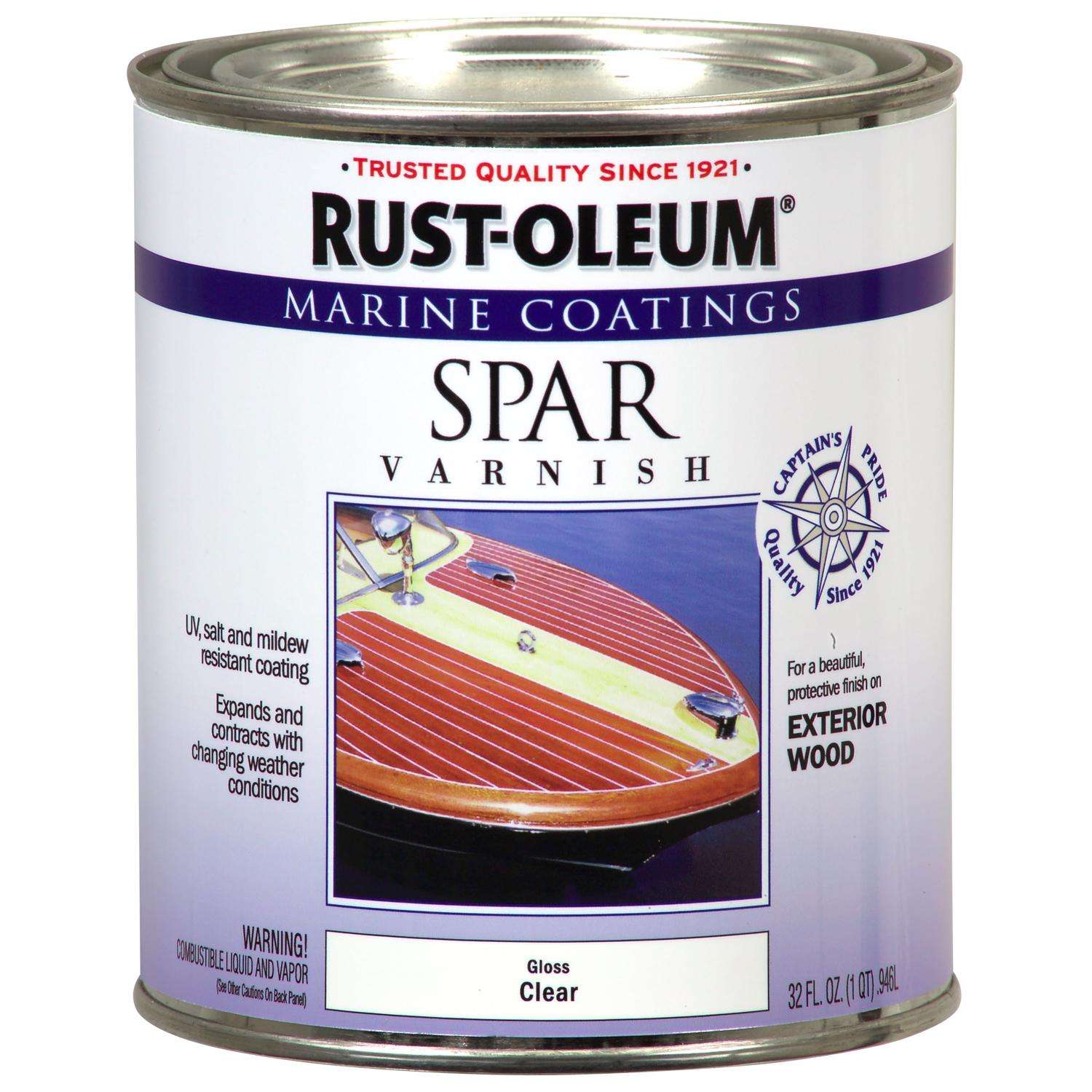 RustOleum Gloss Clear OilBased Marine Spar Varnish 1 qt Ace Hardware