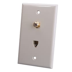 Monster Just Hook It Up Ivory 1 gang Plastic Coaxial Wall Plate 1 pk