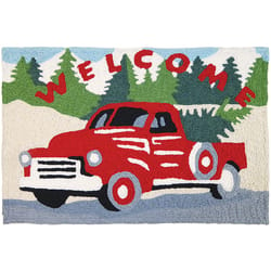 Jellybean 20 in. W X 30 in. L Multi-Color Drivin' The Tree Home Polyester Accent Rug