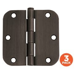 Design House 3.5 in. L Oil Rubbed Bronze Door Hinge 3 pk