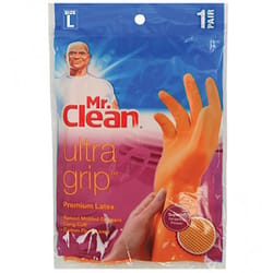 Mr. Clean Ultra Grip Unisex Indoor/Outdoor Cleaning Gloves Orange L 1 pk