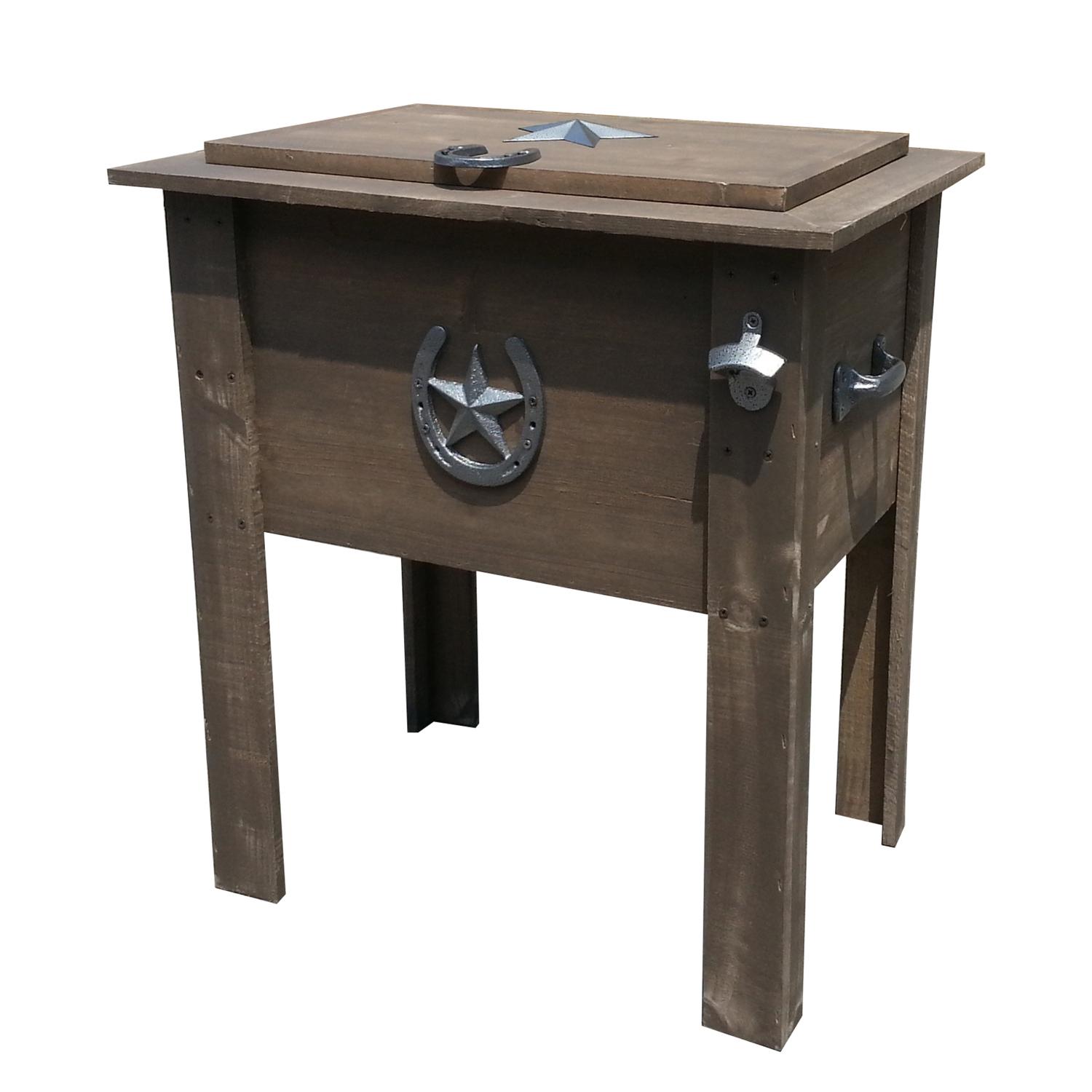 54 Quart Wooden Cooler with Bottle Opener - Thumbnail 3