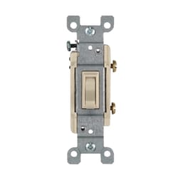 Leviton Heavy-Duty 15 amps Single Pole Toggle No Switch Ivory 1 pk
