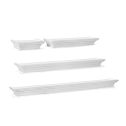 Melannco 5.12 in. H X 4.33 in. L White Wood Ledge Shelf Set