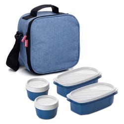 Superio Brand Denim Lunch Bag with Food Containers 1 pk
