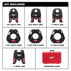 Milwaukee M18 2 in. Press Jaw Kit Black 7 pc