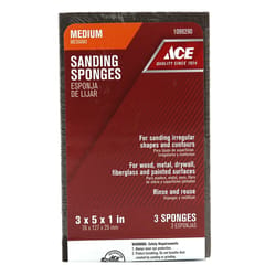 Ace 5 in. L X 3 in. W X 1 in. 80 Grit Medium Extra Large Sanding Sponge