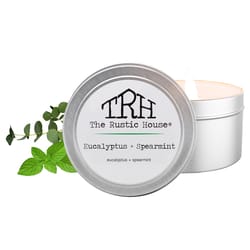 The Rustic House Silver Eucalyptus/Spearmint Scent Travel Candle 4 oz