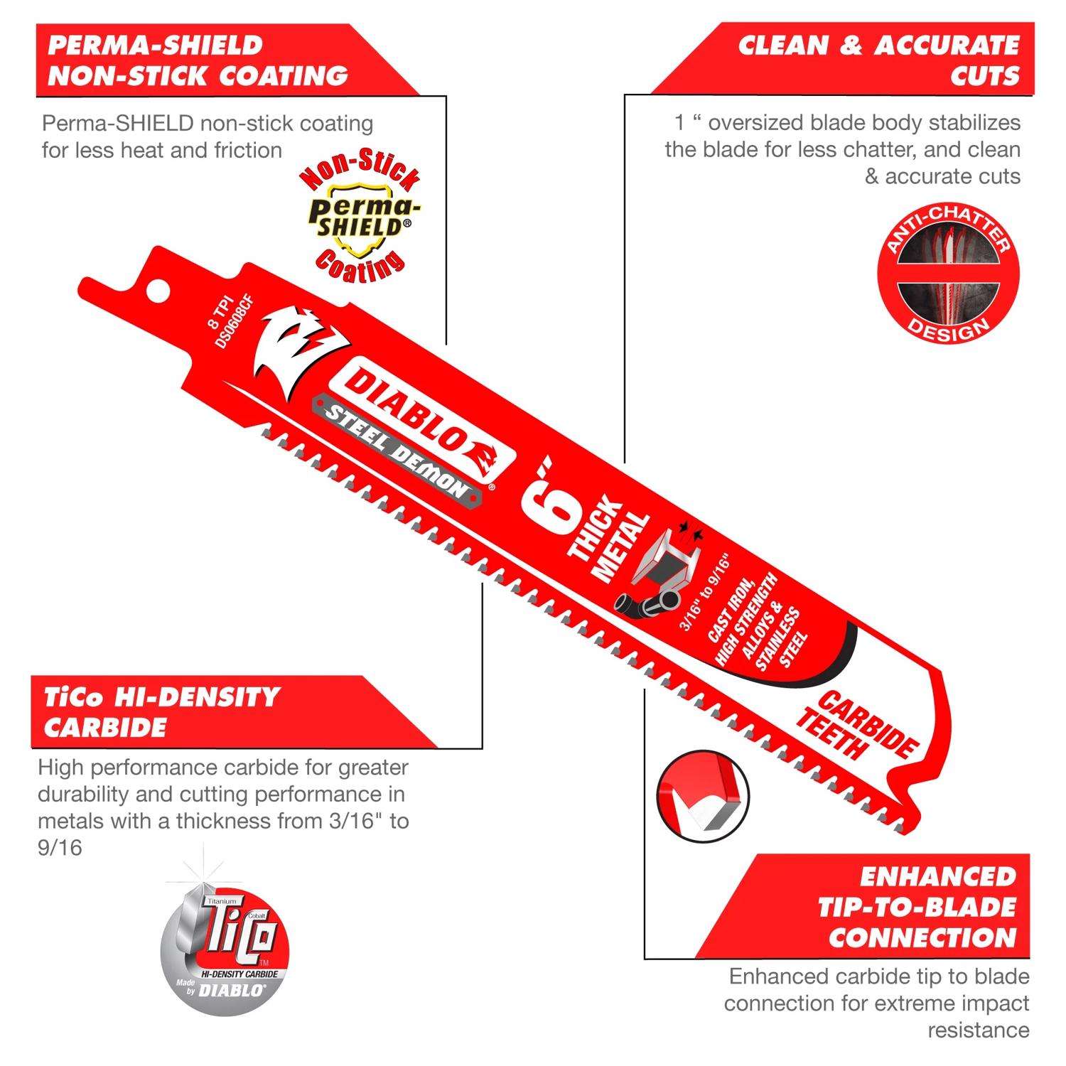 Diablo Steel Demon 6 in. Carbide Tipped Thick Metal Reciprocating
