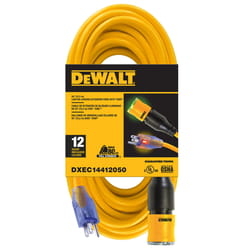 DeWalt Outdoor 50 ft. L Yellow Extension Cord 12/3