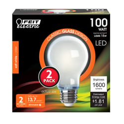 Feit A21 E26 (Medium) Filament LED Bulb Soft White 100 Watt Equivalence 2 pk