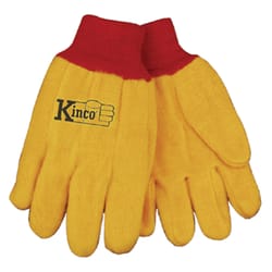 Kinco Men's Indoor/Outdoor Knit Wrist Chore Gloves Red/Yellow XL 1 pair