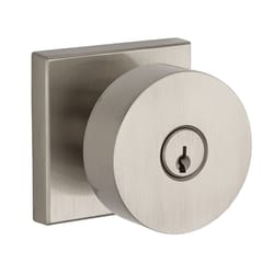 Baldwin Reserve Contemporary Knob Satin Nickel Entry Lockset 2 in.