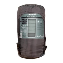 Klymit Wild Aspen 20 Green/Light Gray Sleeping Bag 32 in. W X 82 in. L 1 pk