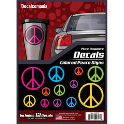 Decalcomania Color Peace Signs Car Sticker Vinyl 1 pk