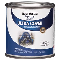 Rust-Oleum Painter's Touch Gloss Deep Blue Water-Based Protective Enamel Exterior and Interior 8 oz