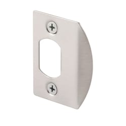 Prime-Line 2-1/4 in. H X 1-5/8 in. L Satin Nickel Gray Steel Latch Strike Plate